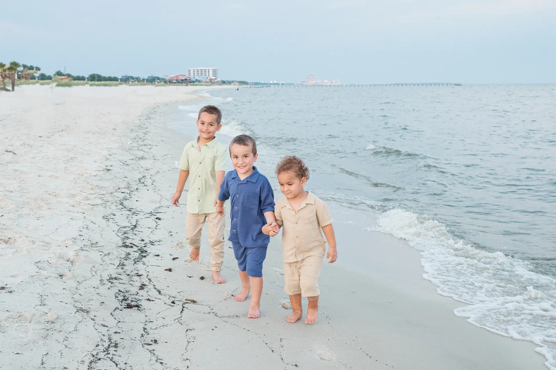 Family session with warm tones