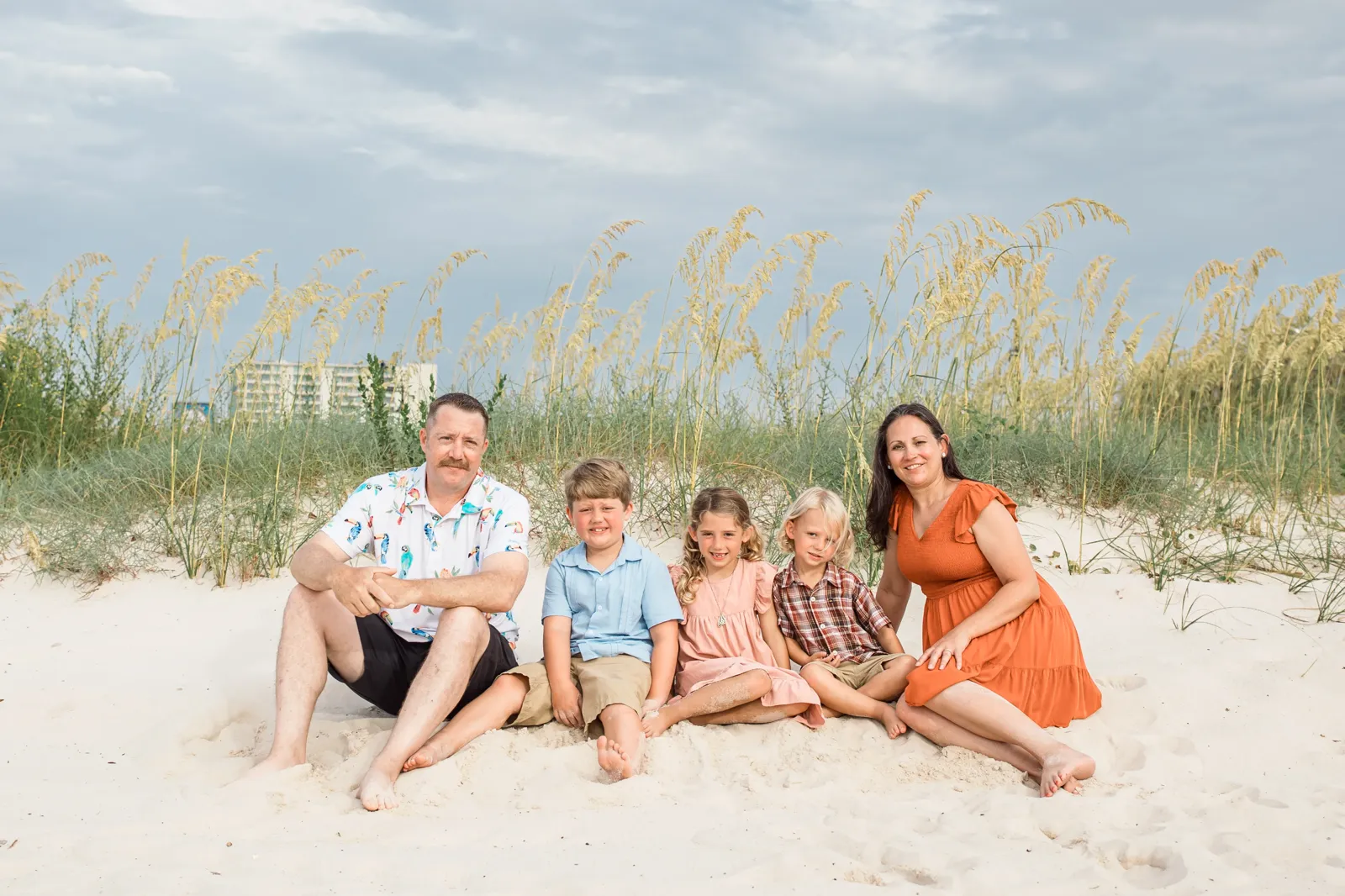 Family portrait with candid expressions