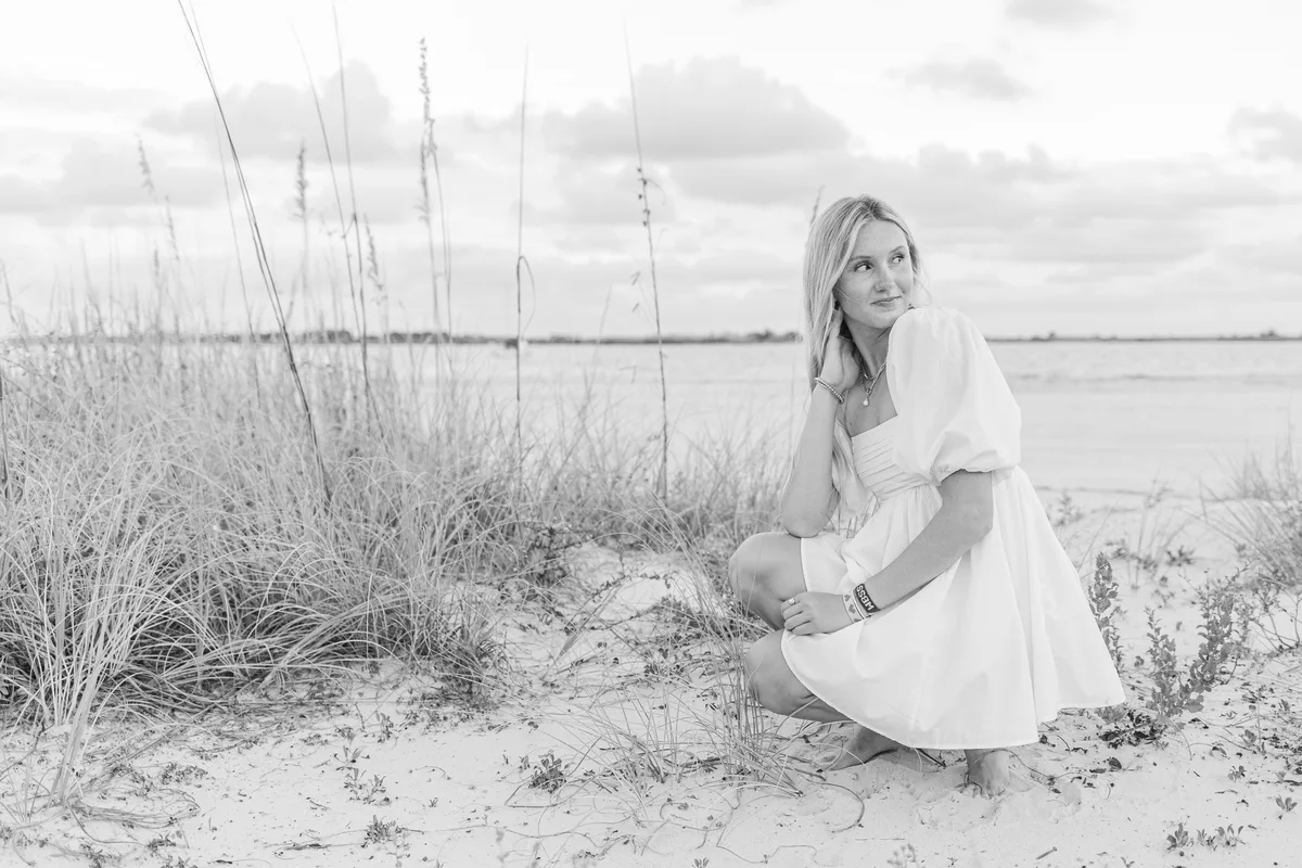 Senior portrait with natural greenery