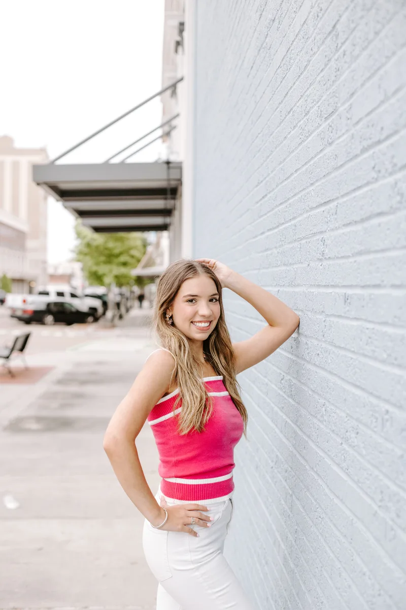 Senior portrait at golden hour