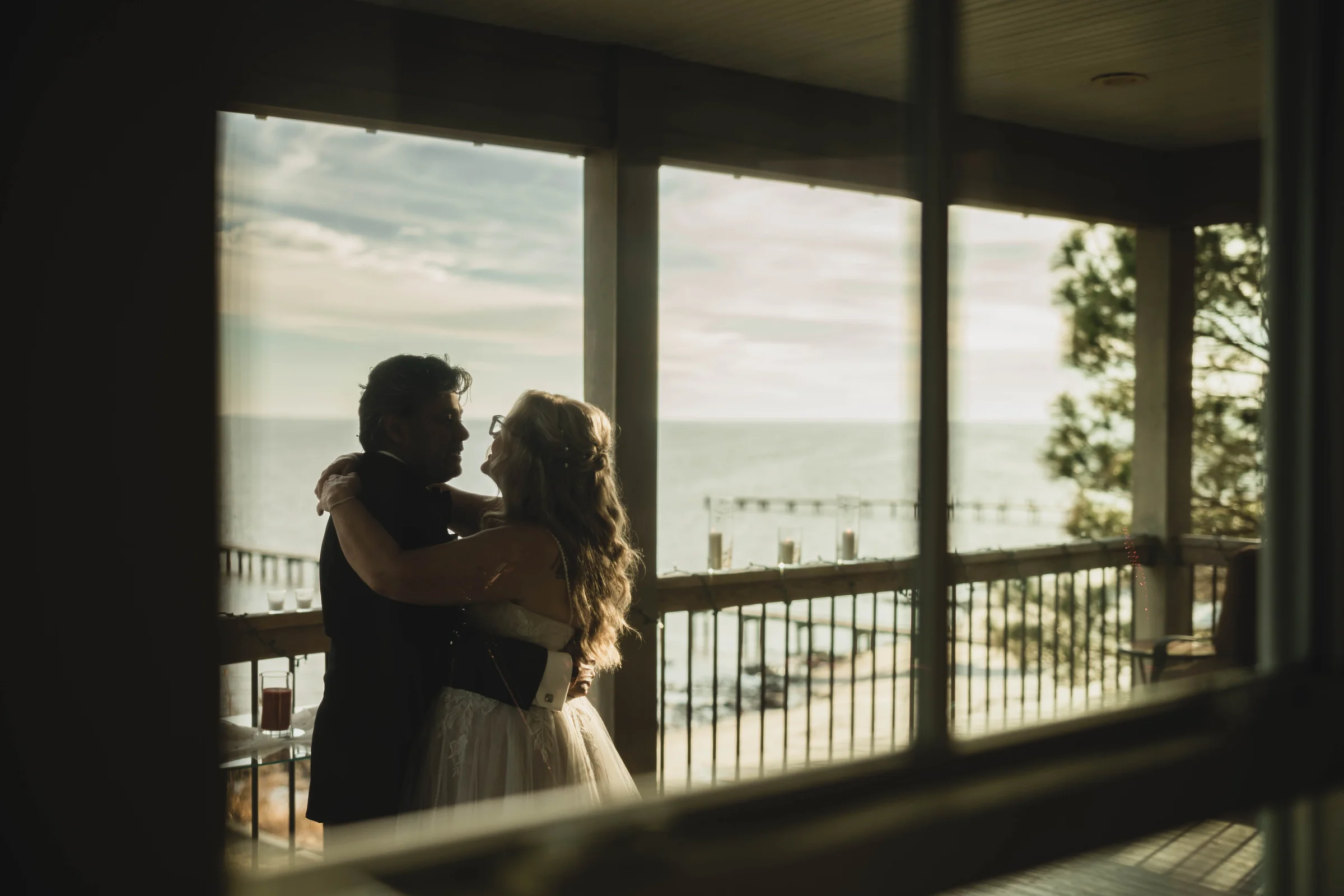 Tender wedding moment together