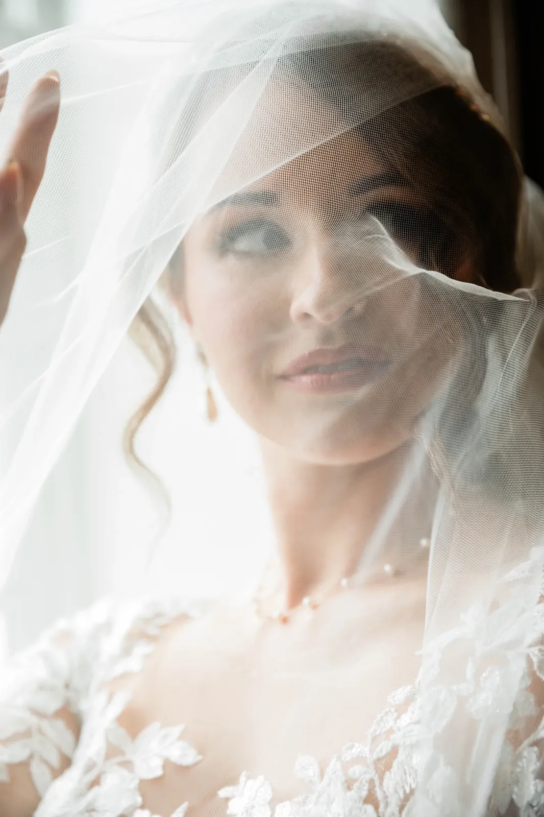 Wedding couple embracing