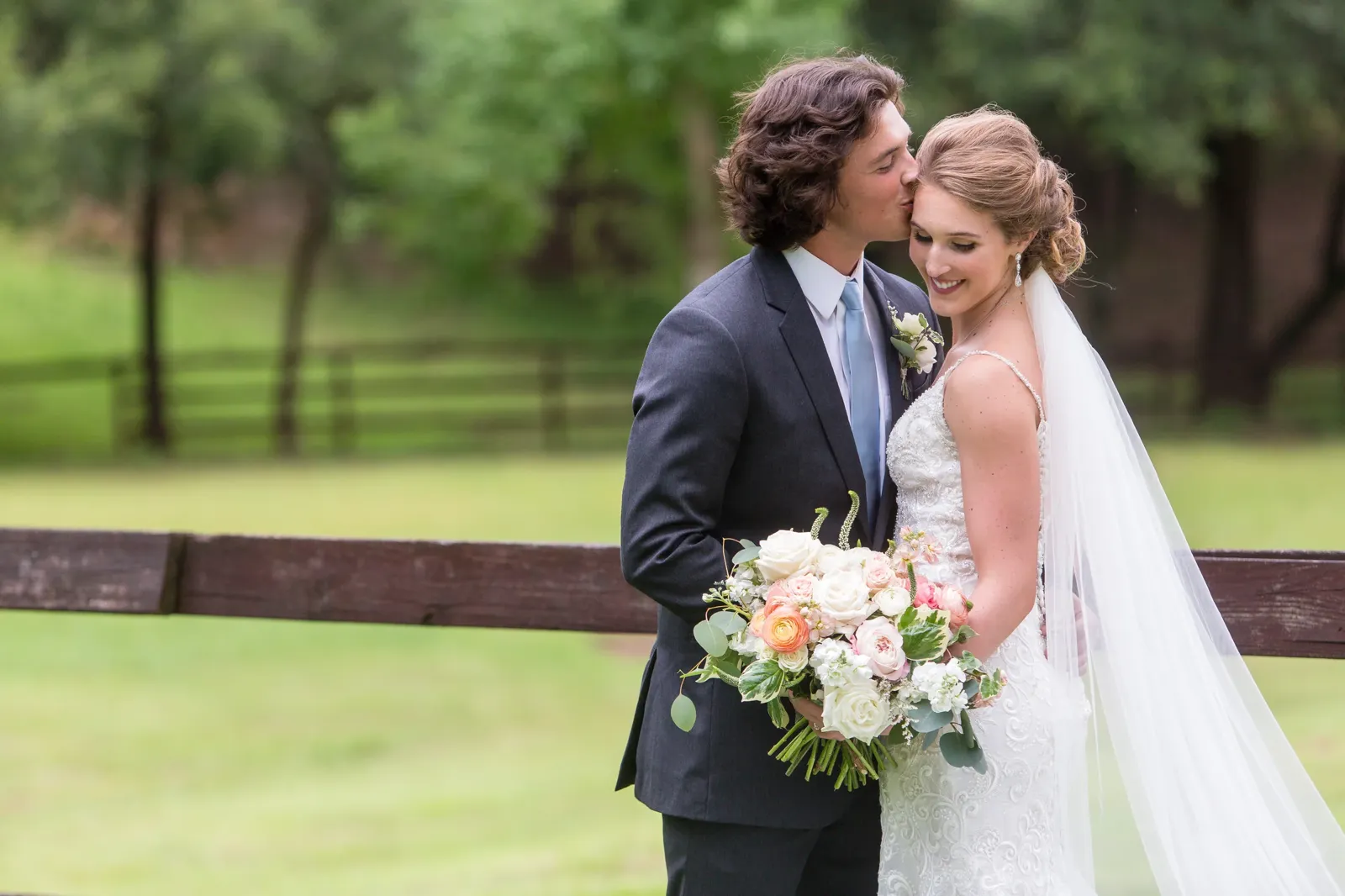 Bride and groom portrait on their wedding day