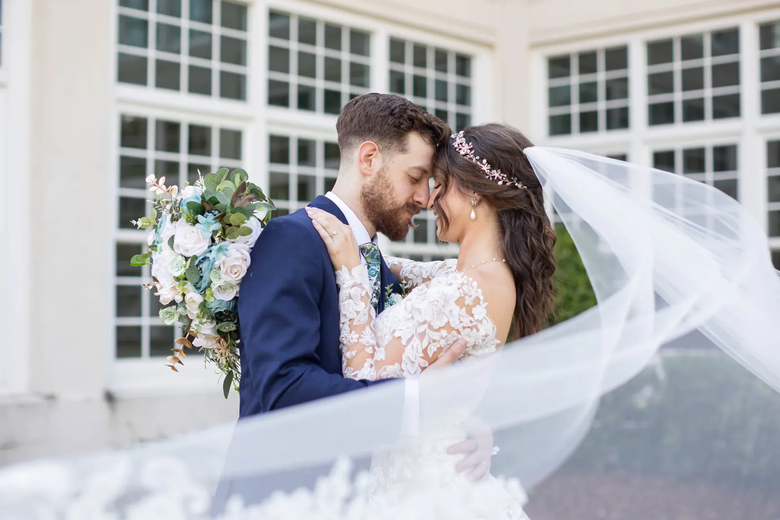 Wedding couple under natural light