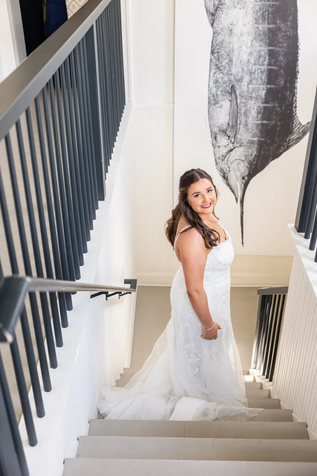 Romantic couple portrait at reception