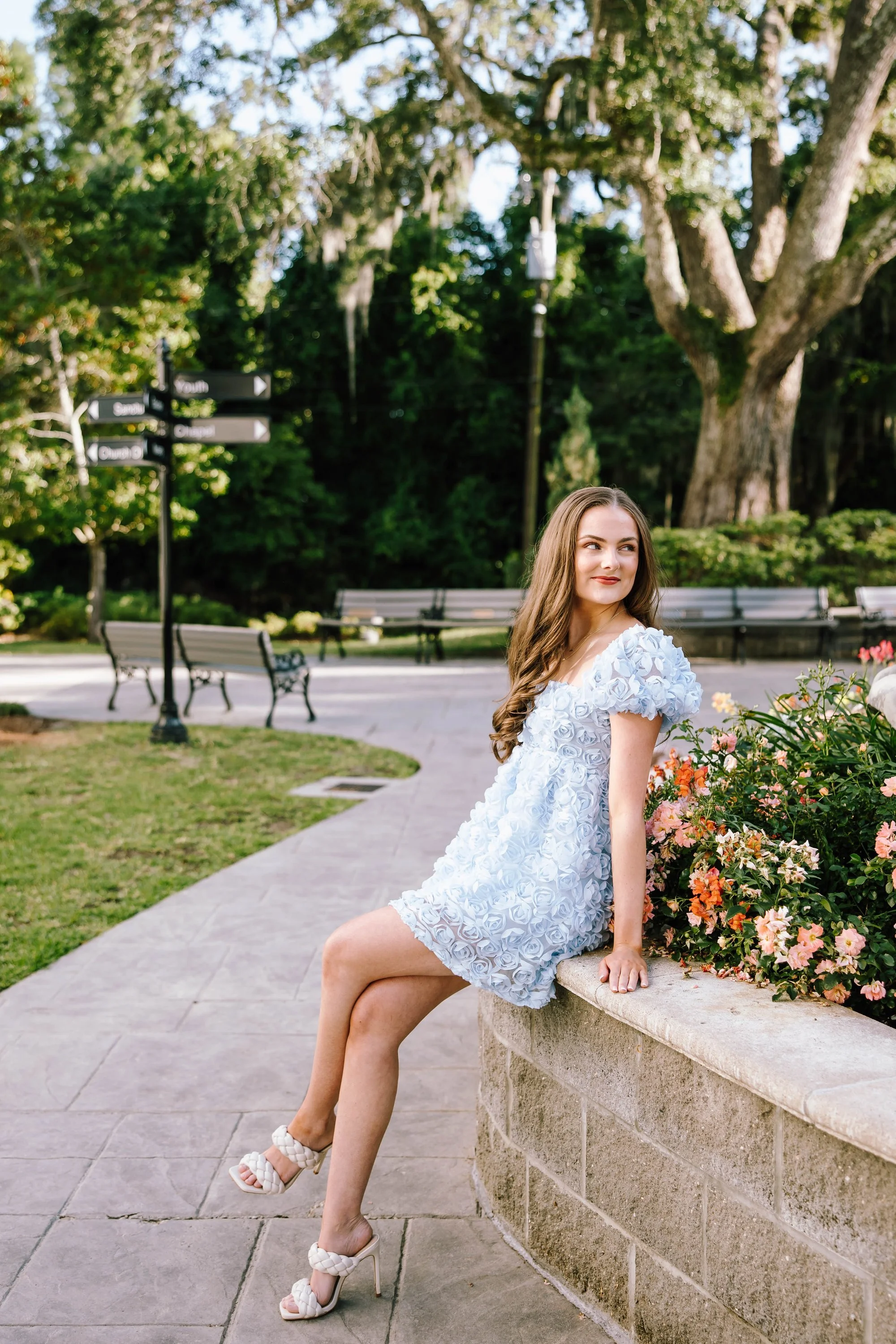 Artistic portrait in floral dress